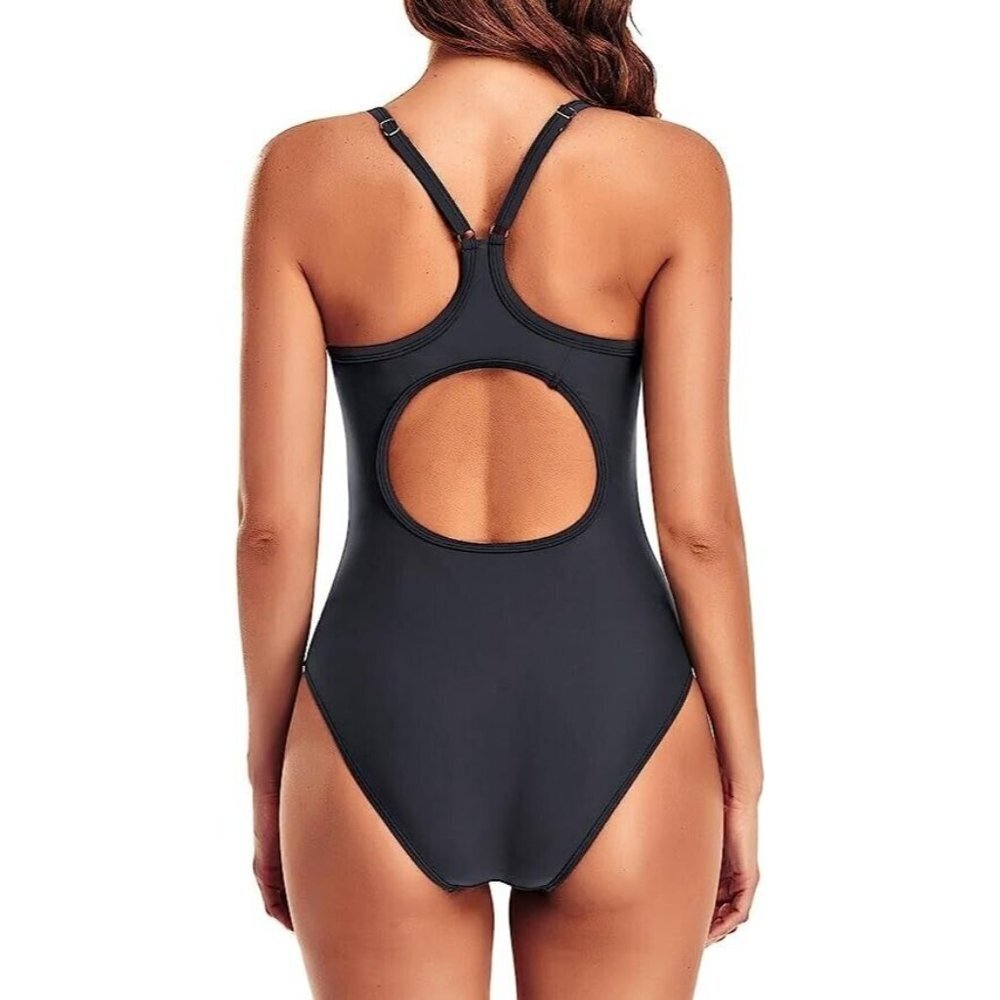 LAST ONE - One Piece Bathing Suit Keyhole Racerback - Picture 6 of 6